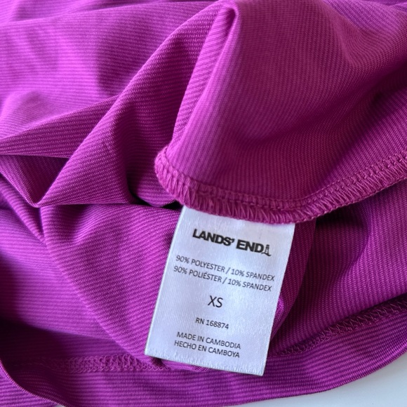 NWT Lands’ End Pink Purple Stripe Sleeveless Quarter Zip Activewear Top Women XS - Picture 7 of 7